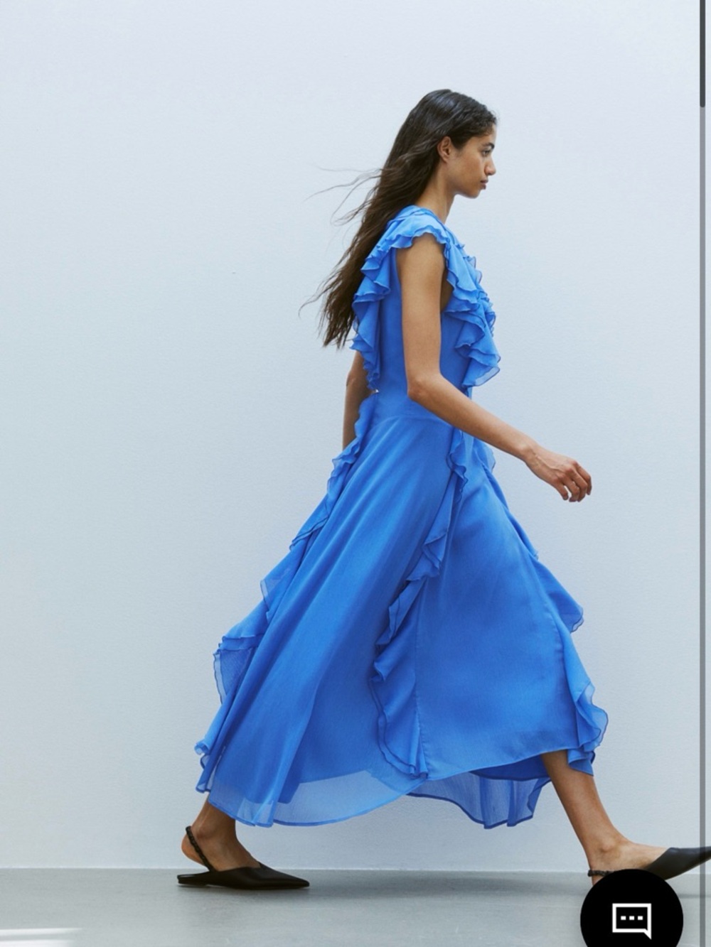 H&M Light Blue Ruffle High-Low Dress - Picture 2 of 3